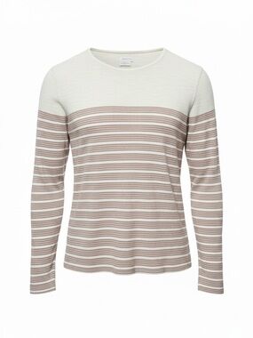 Selected Homme Heritage Cream & Burgundy Striped Knit Top – Medium